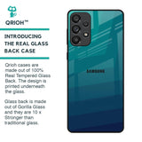 Green Triangle Pattern Glass Case for Samsung Galaxy A73 5G