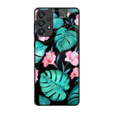 Tropical Leaves & Pink Flowers Samsung Galaxy A33 5G Glass Back Cover Online