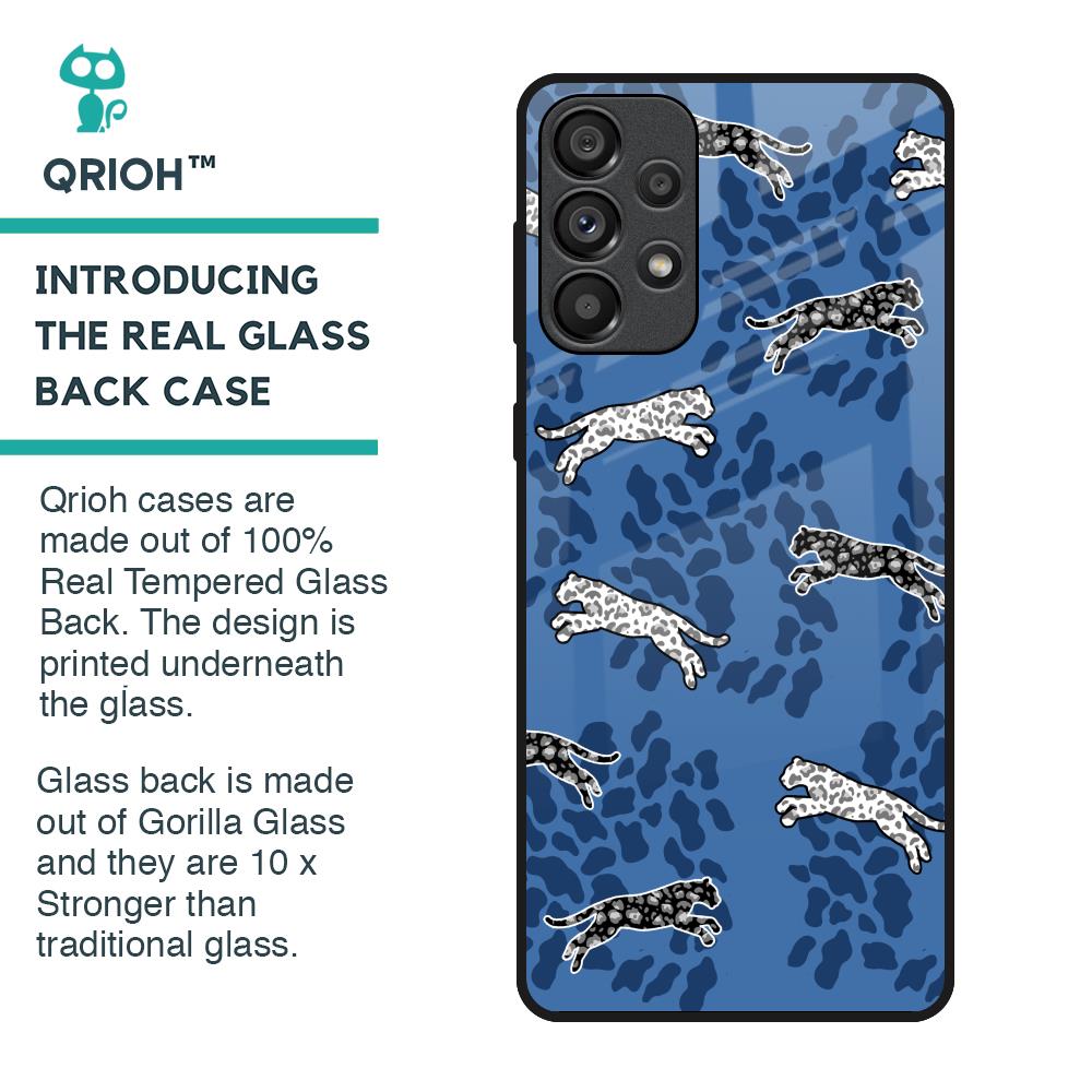 Blue Cheetah Glass Case for Samsung Galaxy A33 5G