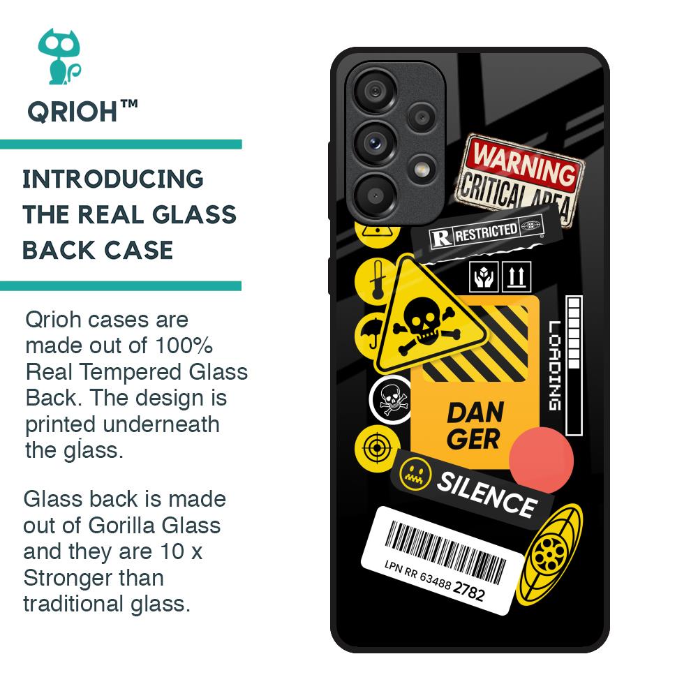 Danger Signs Glass Case for Samsung Galaxy A33 5G