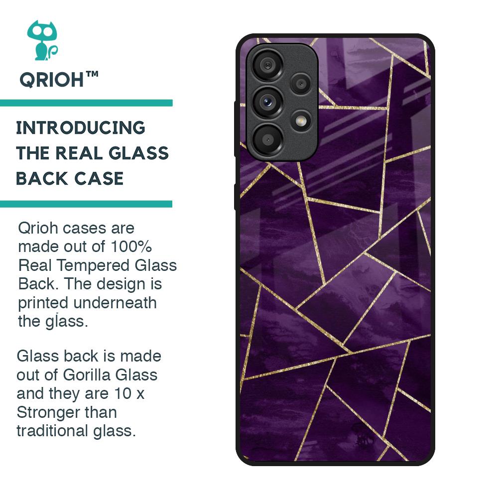 Geometric Purple Glass Case For Samsung Galaxy A33 5G
