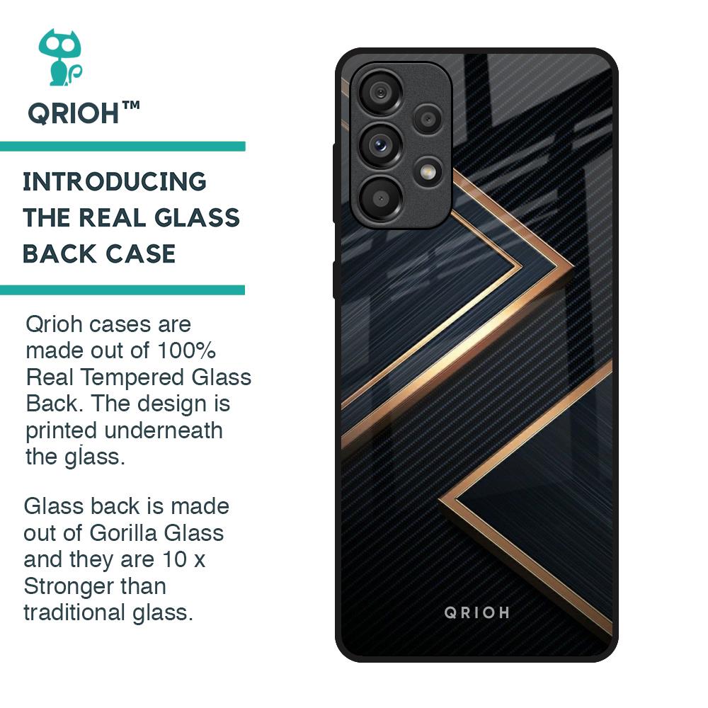 Sleek Golden & Navy Glass Case for Samsung Galaxy A33 5G