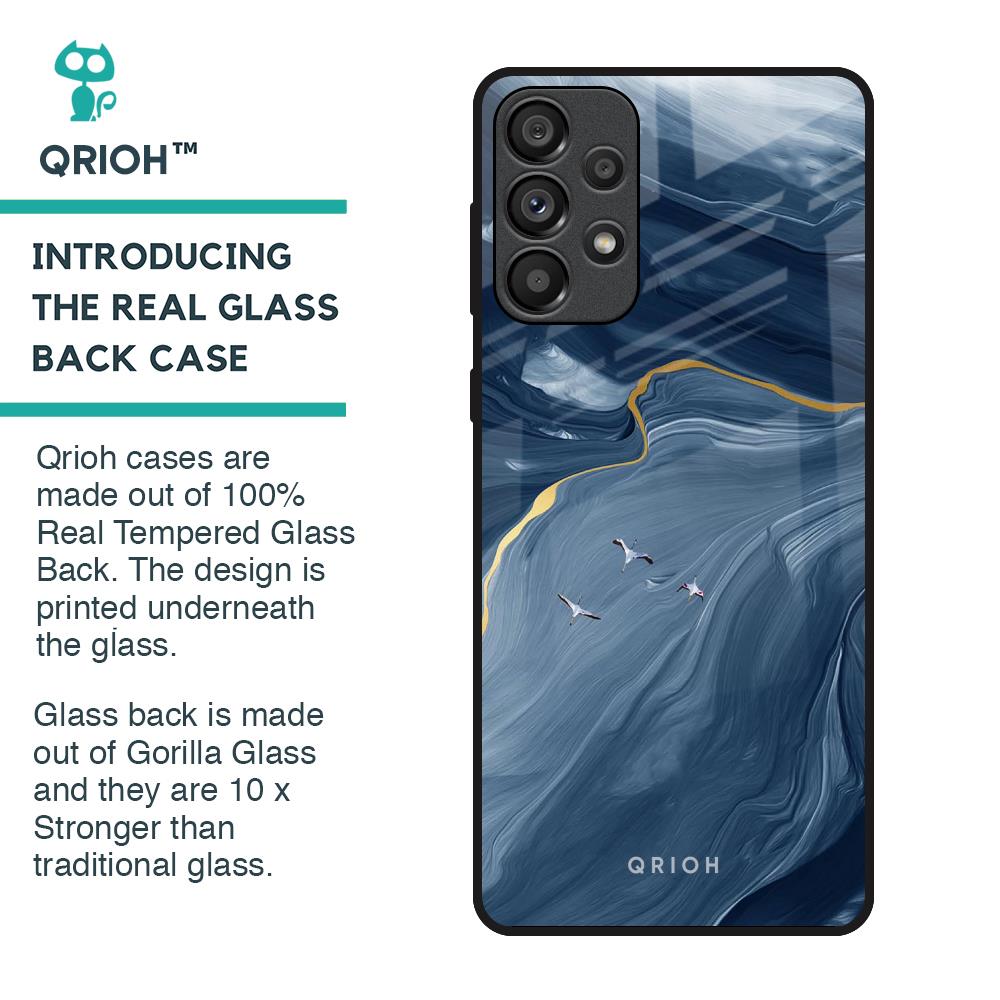 Deep Ocean Marble Glass Case for Samsung Galaxy A33 5G