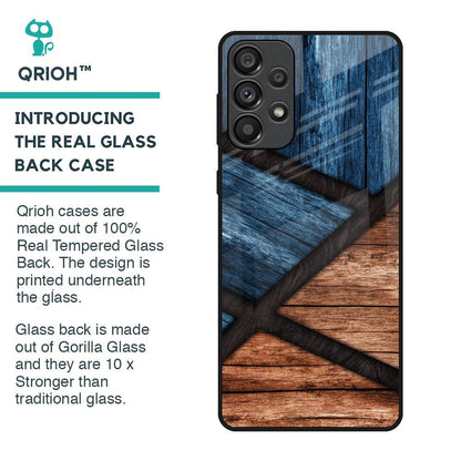 Wooden Tiles Glass Case for Samsung Galaxy A33 5G