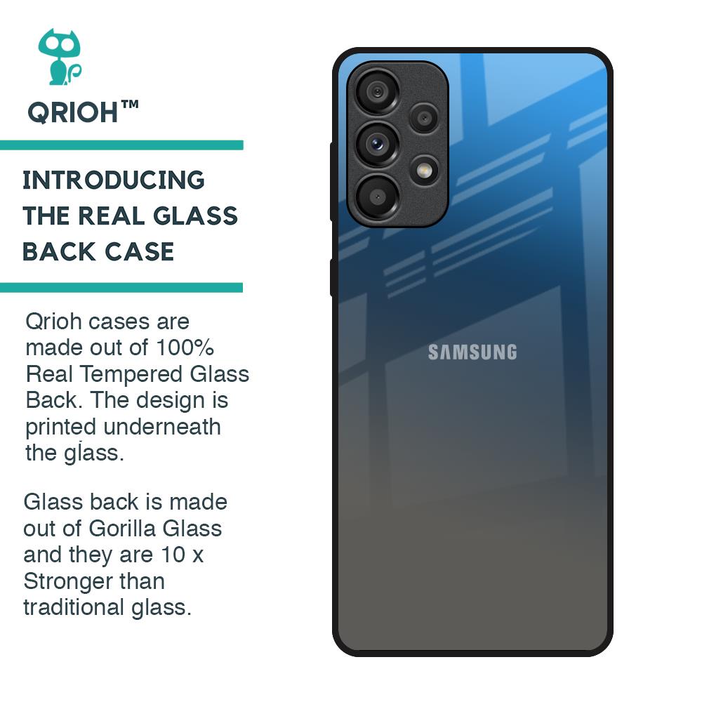 Blue Grey Ombre Glass Case for Samsung Galaxy A33 5G