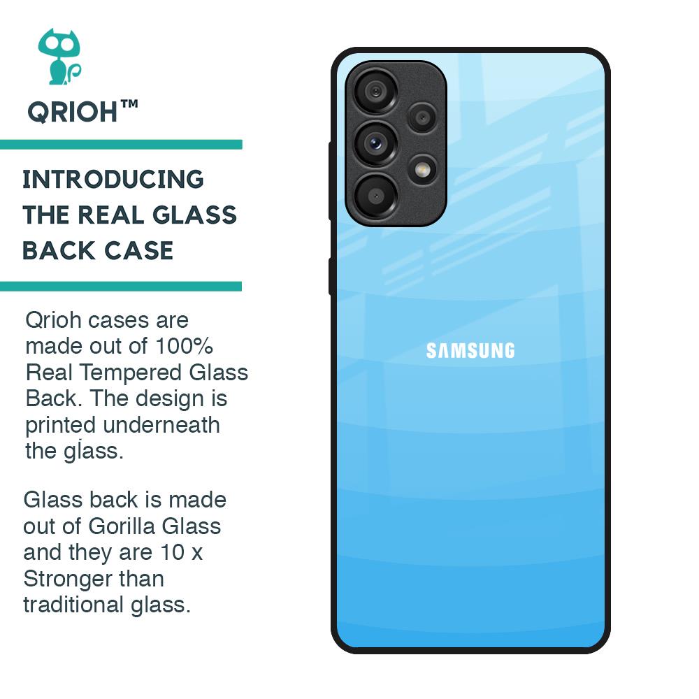 Wavy Blue Pattern Glass Case for Samsung Galaxy A33 5G