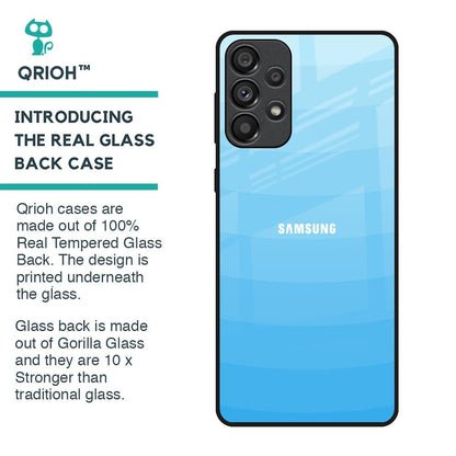 Wavy Blue Pattern Glass Case for Samsung Galaxy A33 5G
