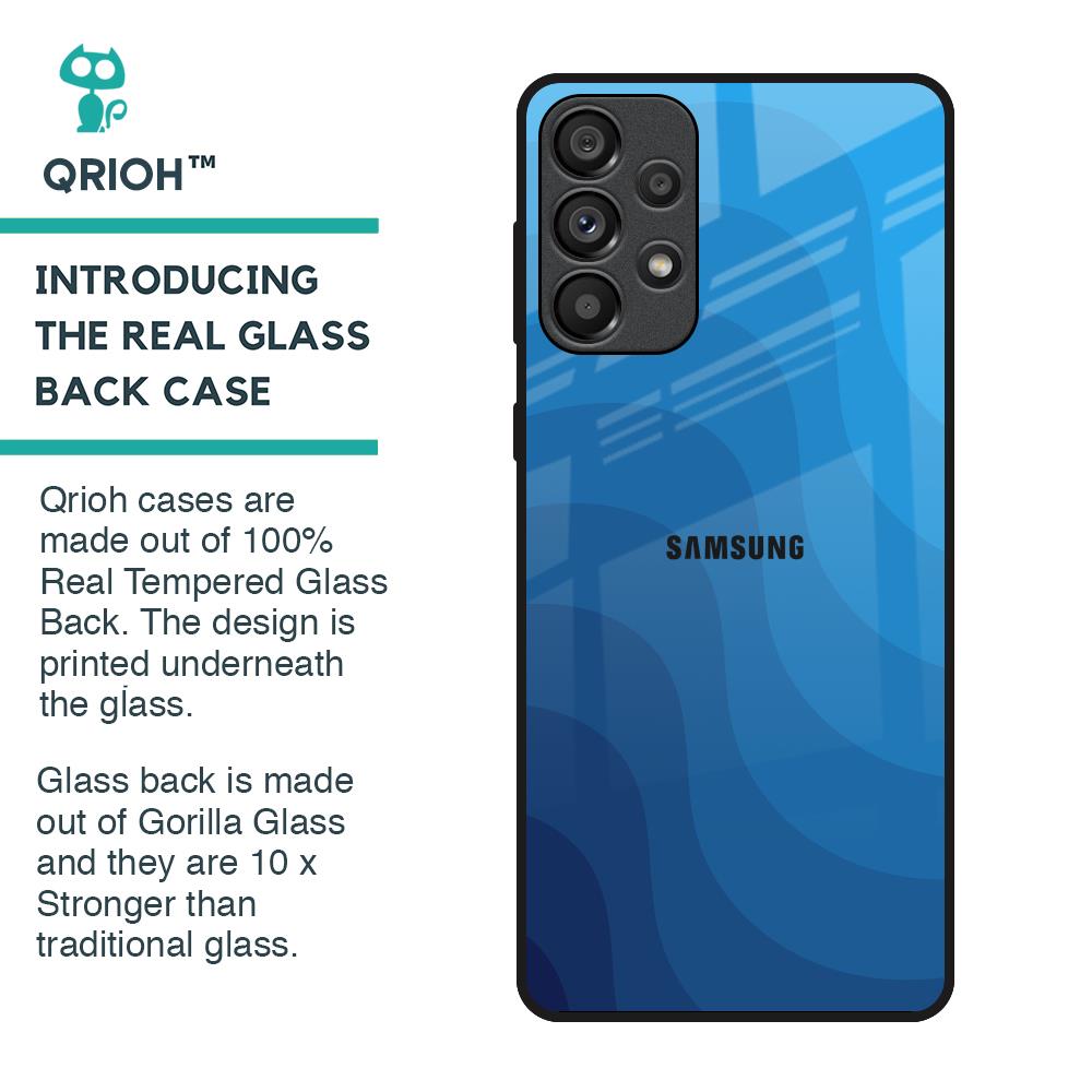 Blue Wave Abstract Glass Case for Samsung Galaxy A33 5G