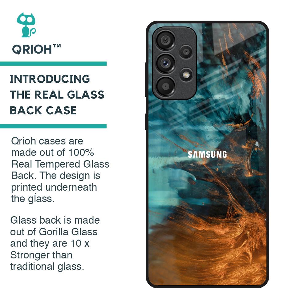 Golden Splash Glass Case for Samsung Galaxy A33 5G