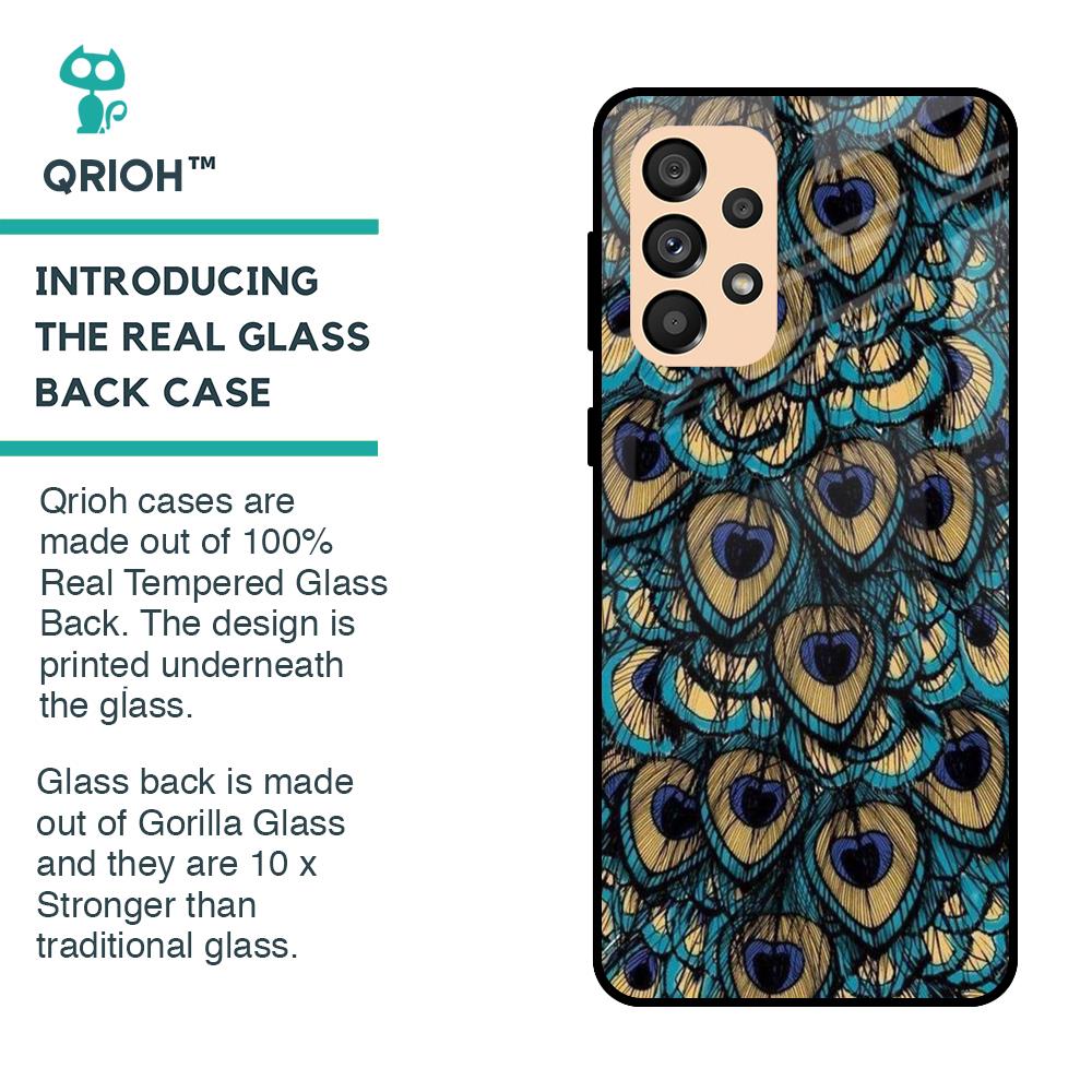 Peacock Feathers Glass case for Samsung Galaxy A33 5G
