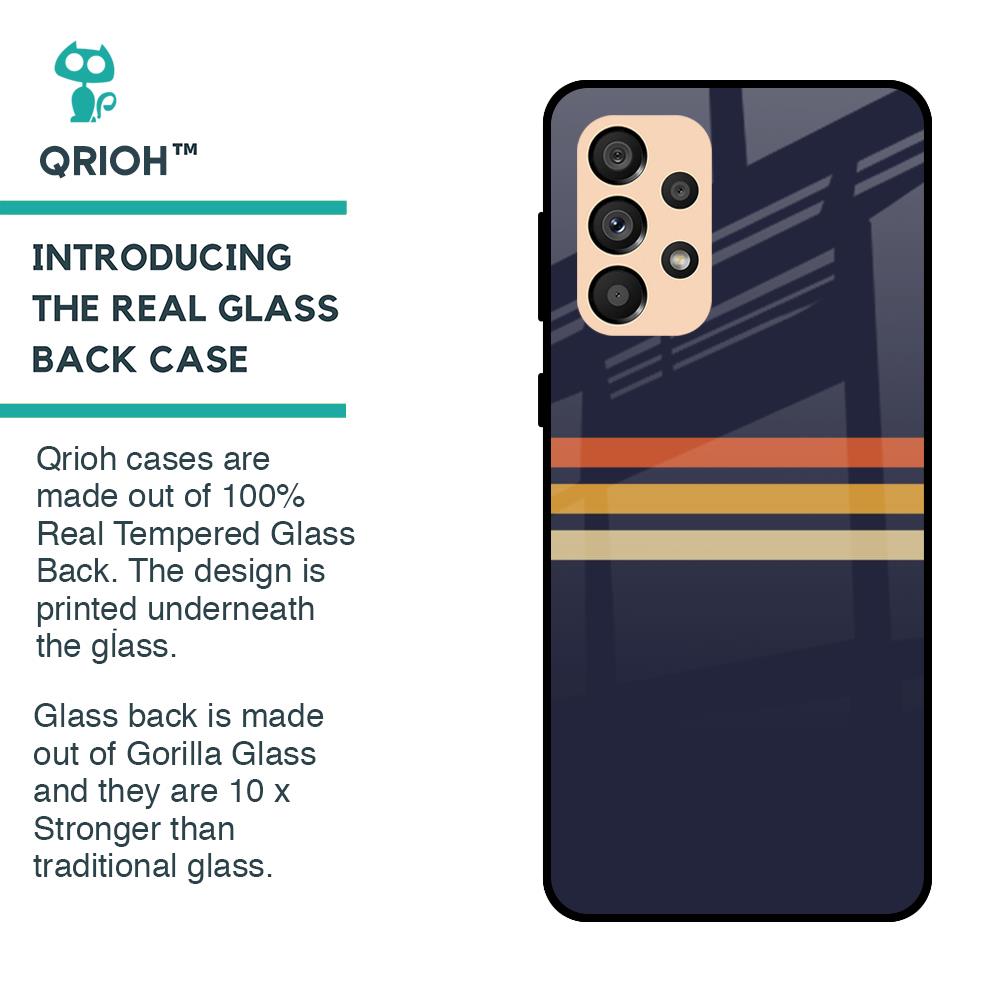 Tricolor Stripes Glass Case For Samsung Galaxy A33 5G