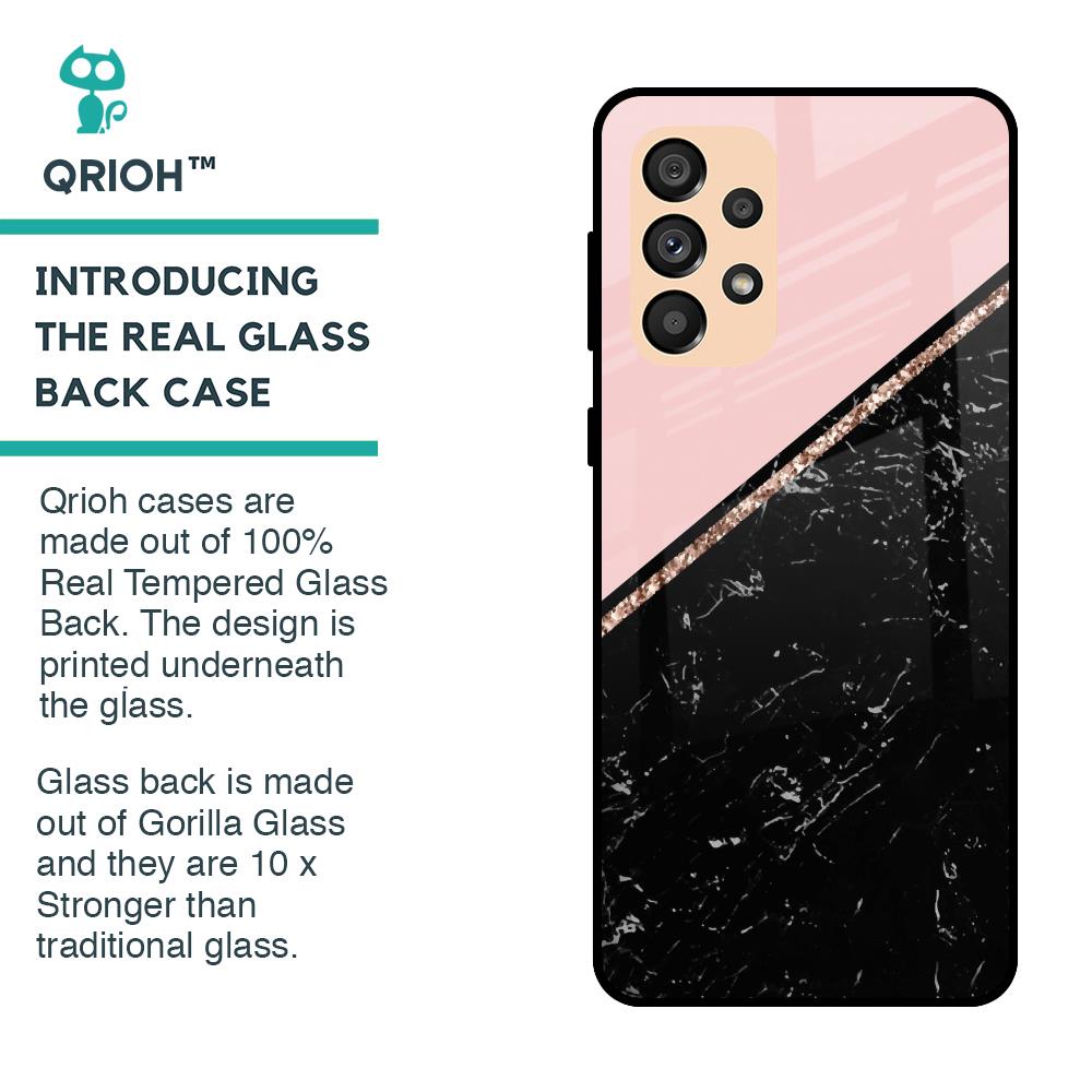 Marble Texture Pink Glass Case For Samsung Galaxy A33 5G