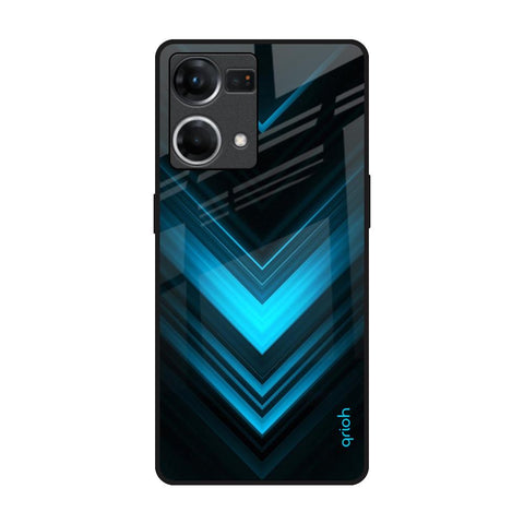 Vertical Blue Arrow OPPO F21 Pro Glass Back Cover Online