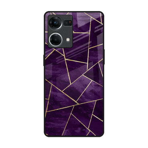 Geometric Purple OPPO F21 Pro Glass Back Cover Online