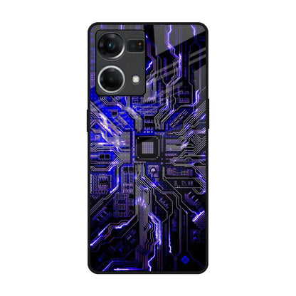 Techno Color Pattern OPPO F21 Pro Glass Back Cover Online