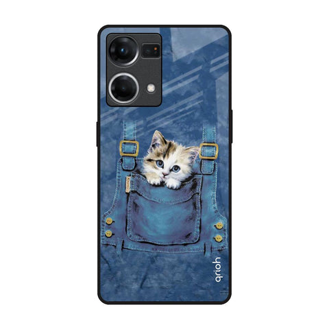 Kitty In Pocket OPPO F21 Pro Glass Back Cover Online