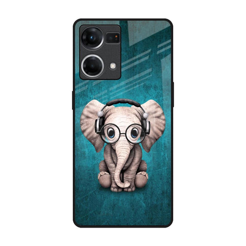 Adorable Baby Elephant OPPO F21 Pro Glass Back Cover Online