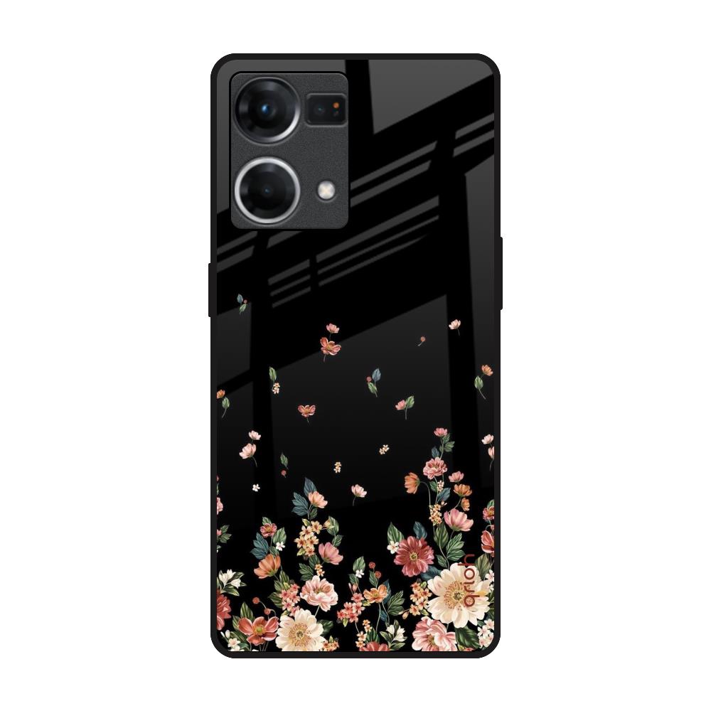 Floating Floral Print OPPO F21 Pro Glass Back Cover Online