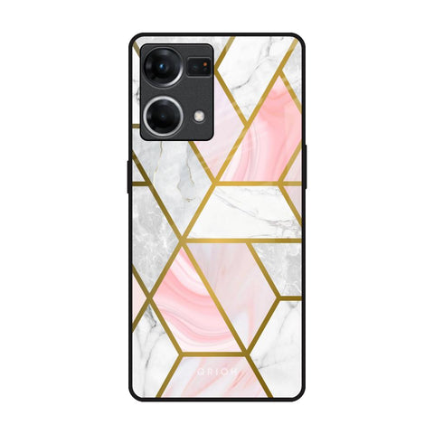 Geometrical Marble OPPO F21 Pro Glass Back Cover Online