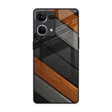 Tri Color Wood OPPO F21 Pro Glass Back Cover Online