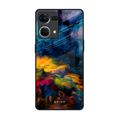 Multicolor Oil Painting OPPO F21 Pro Glass Back Cover Online