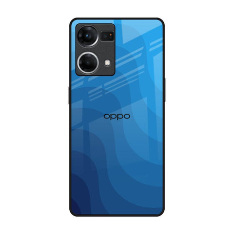 Blue Wave Abstract OPPO F21 Pro Glass Back Cover Online