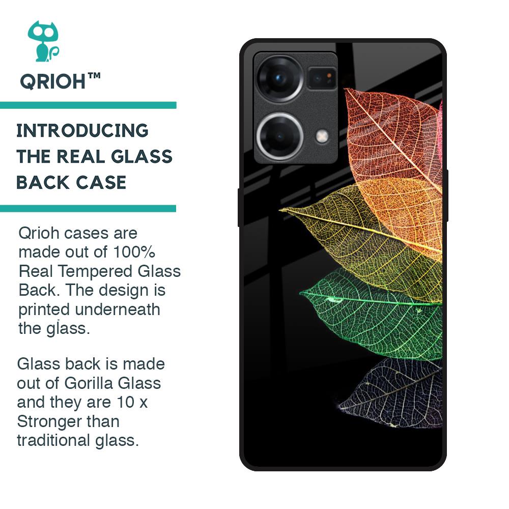 Colorful Leaves Glass Case for OPPO F21 Pro