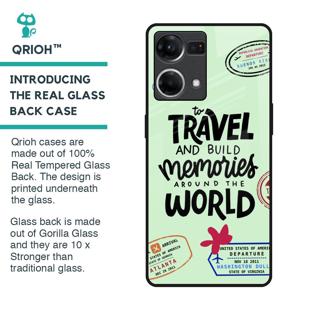 Travel Stamps Glass Case for OPPO F21 Pro