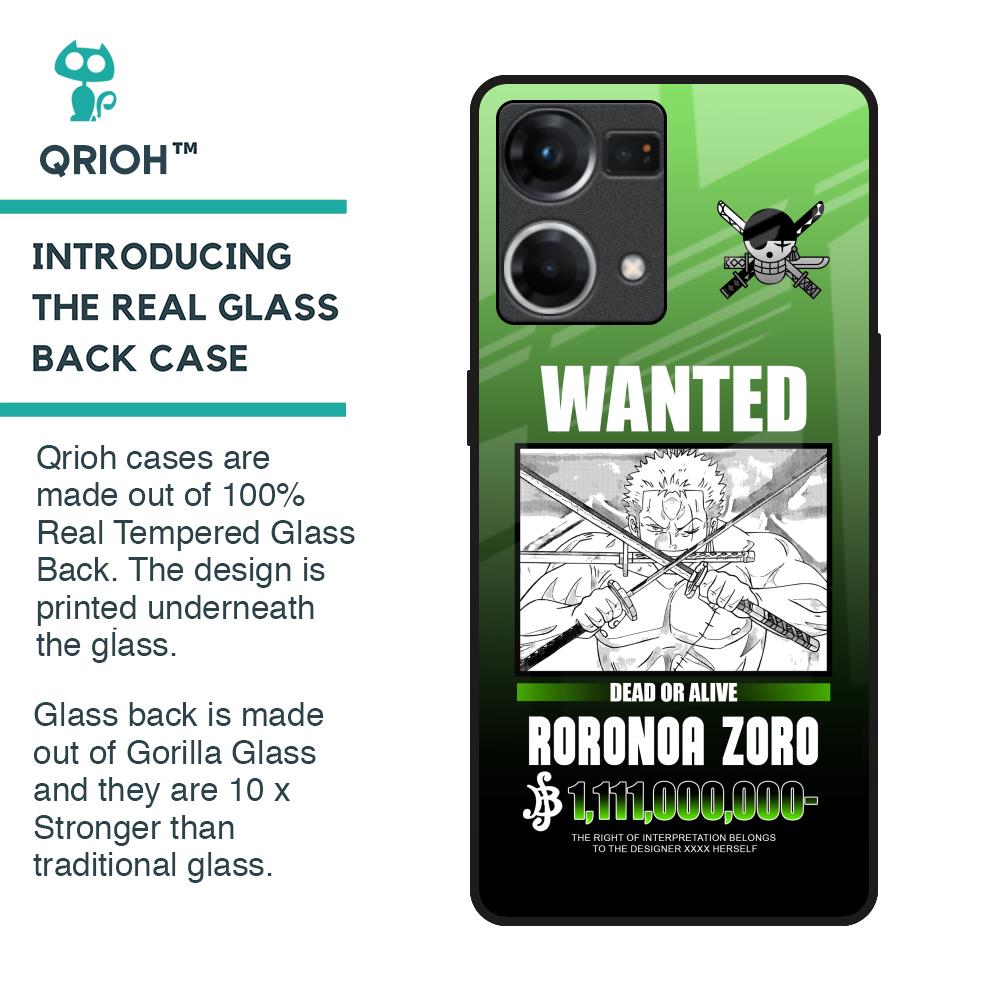 Zoro Wanted Glass Case for OPPO F21 Pro