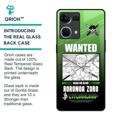 Zoro Wanted Glass Case for OPPO F21 Pro