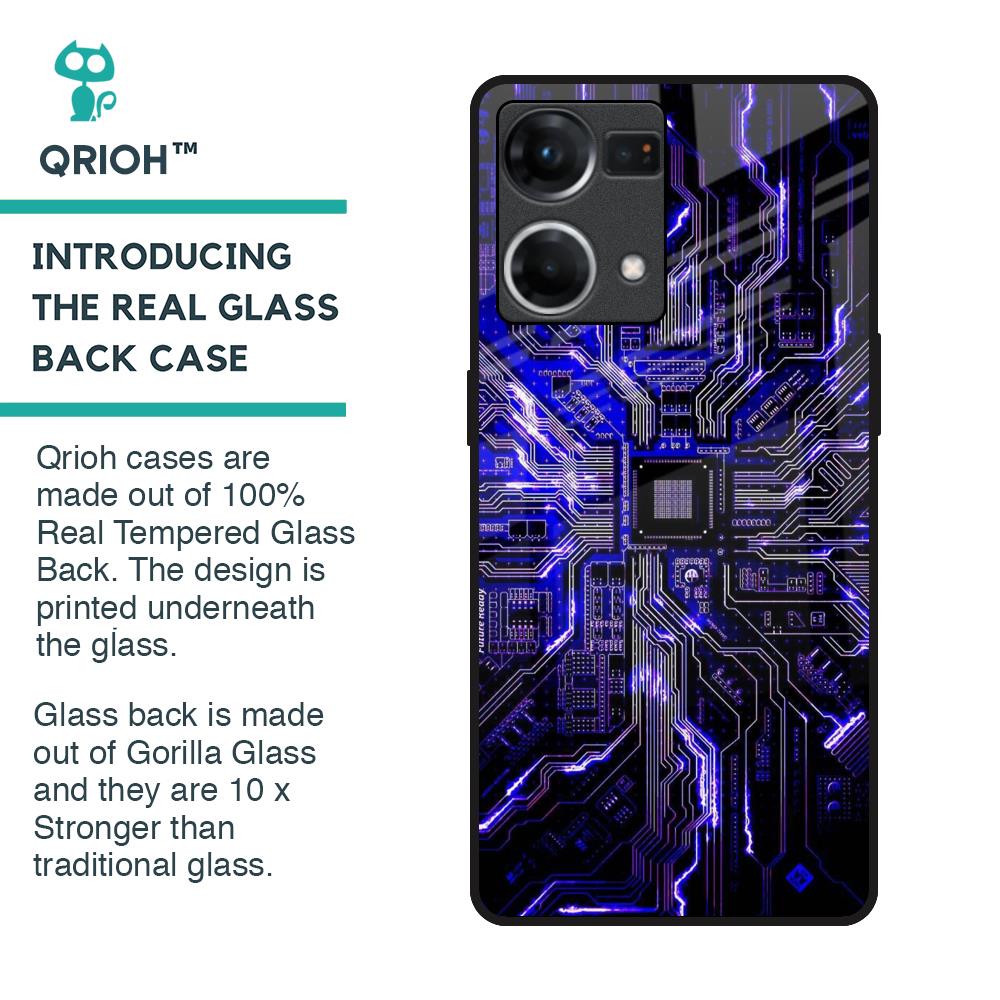 Techno Color Pattern Glass Case For OPPO F21 Pro