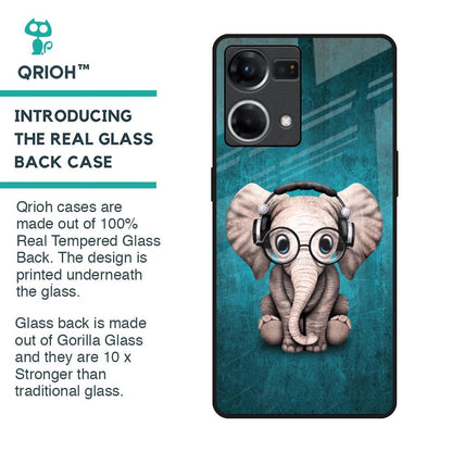 Adorable Baby Elephant Glass Case For OPPO F21 Pro