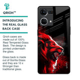 Red Angry Lion Glass Case for OPPO F21 Pro