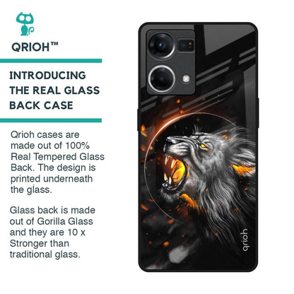 Aggressive Lion Glass Case for OPPO F21 Pro