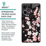 Black Cherry Blossom Glass Case for OPPO F21 Pro