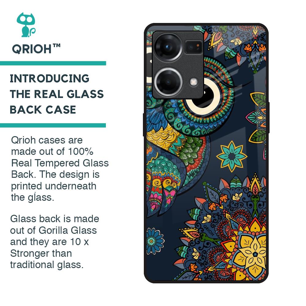 Owl Art Glass Case for OPPO F21 Pro