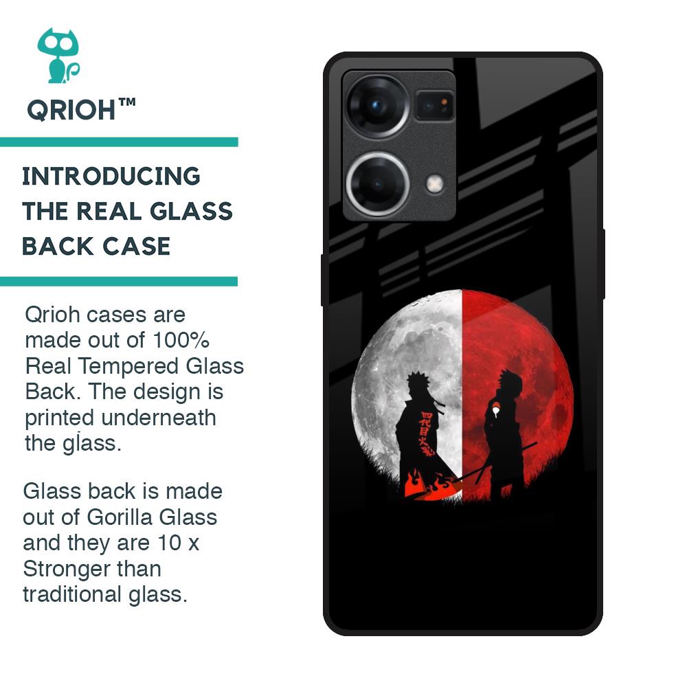 Anime Red Moon Glass Case for OPPO F21 Pro
