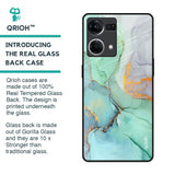 Green Marble Glass Case for OPPO F21 Pro