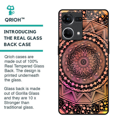 Floral Mandala Glass Case for OPPO F21 Pro