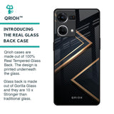 Sleek Golden & Navy Glass Case for OPPO F21 Pro