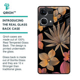 Lines Pattern Flowers Glass Case for OPPO F21 Pro