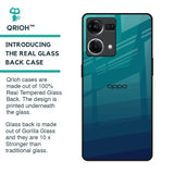 Green Triangle Pattern Glass Case for OPPO F21 Pro