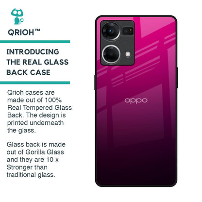 Purple Ombre Pattern Glass Case for OPPO F21 Pro