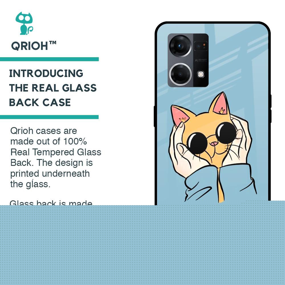 Adorable Cute Kitty Glass Case For OPPO F21 Pro 4G