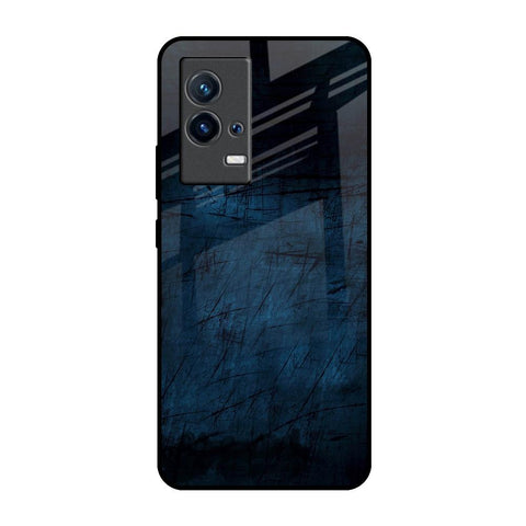 Dark Blue Grunge IQOO 9 5G Glass Back Cover Online