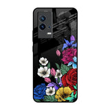 Rose Flower Bunch Art IQOO 9 5G Glass Back Cover Online