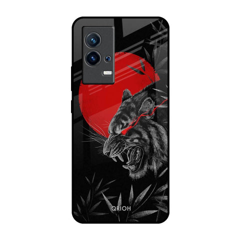 Red Moon Tiger IQOO 9 5G Glass Back Cover Online