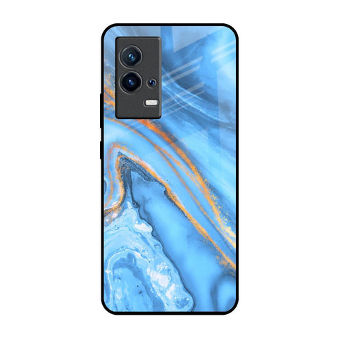 Vibrant Blue Marble IQOO 9 5G Glass Back Cover Online
