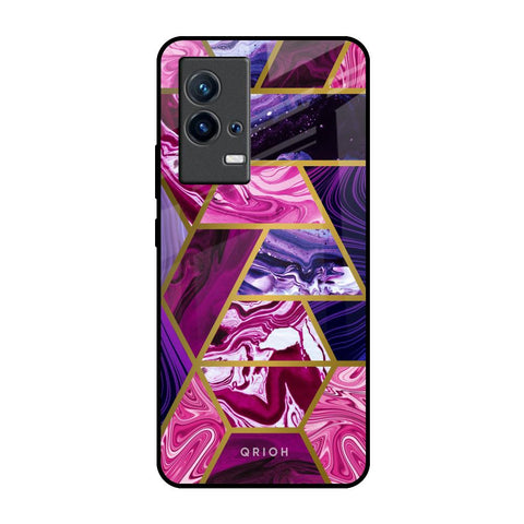 Electroplated Geometric Marble IQOO 9 5G Glass Back Cover Online