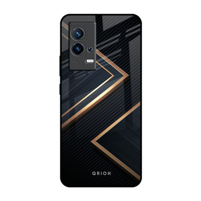 Sleek Golden & Navy IQOO 9 5G Glass Back Cover Online